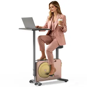 HARISON Smart Magnetic Resistance Exercise Bike with Desk | Bluetooth Connected Indoor Cycling Bike for Home Office Workout(TKHR-B15)