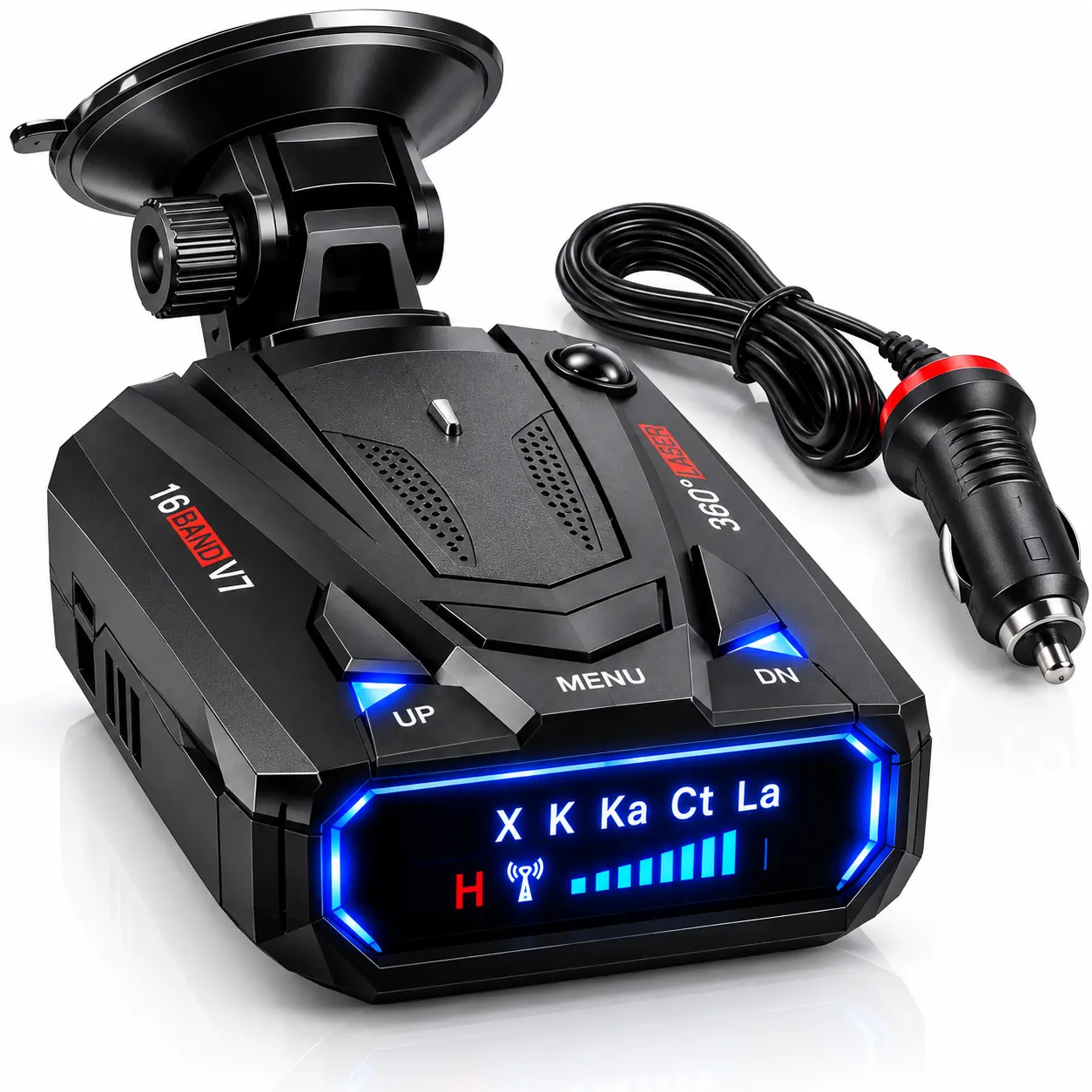 Overspeed Alert Device for Vehicles, Full X K Ka Band Signal Receiver,300‑Meter Long‑Distance Detection, Dual City & Highway Driving Modes, HD LED Display Auto Speed Warning System for Daily Commute Road Trip