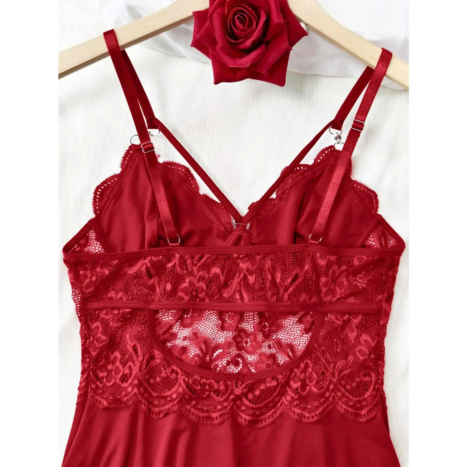 women lace babydoll sleepwear with garter belt slip dress Sexy Lingerie Babydoll Dress Sleepwear With Garters Belt Valentine's  Nightwear main image 1
