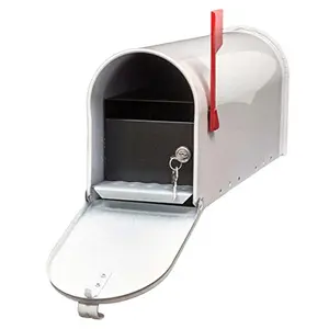 212 MAIN Gibraltar E1-MLBX-LKIT-WHT E1 Economy Galvanized Steel Mailbox with Locking Insert, Locking Door, Mail Security - White