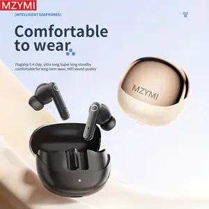 MZYMI TWS Wireless Headphones with Subwoofer Stereo Noise Cancellation Long Battery Life Sports Running In-Ear Low Latency Gaming Mode HIFI Sound Lightweight Touch Design Black Electronic Headset Audio Charging Shell Earbud