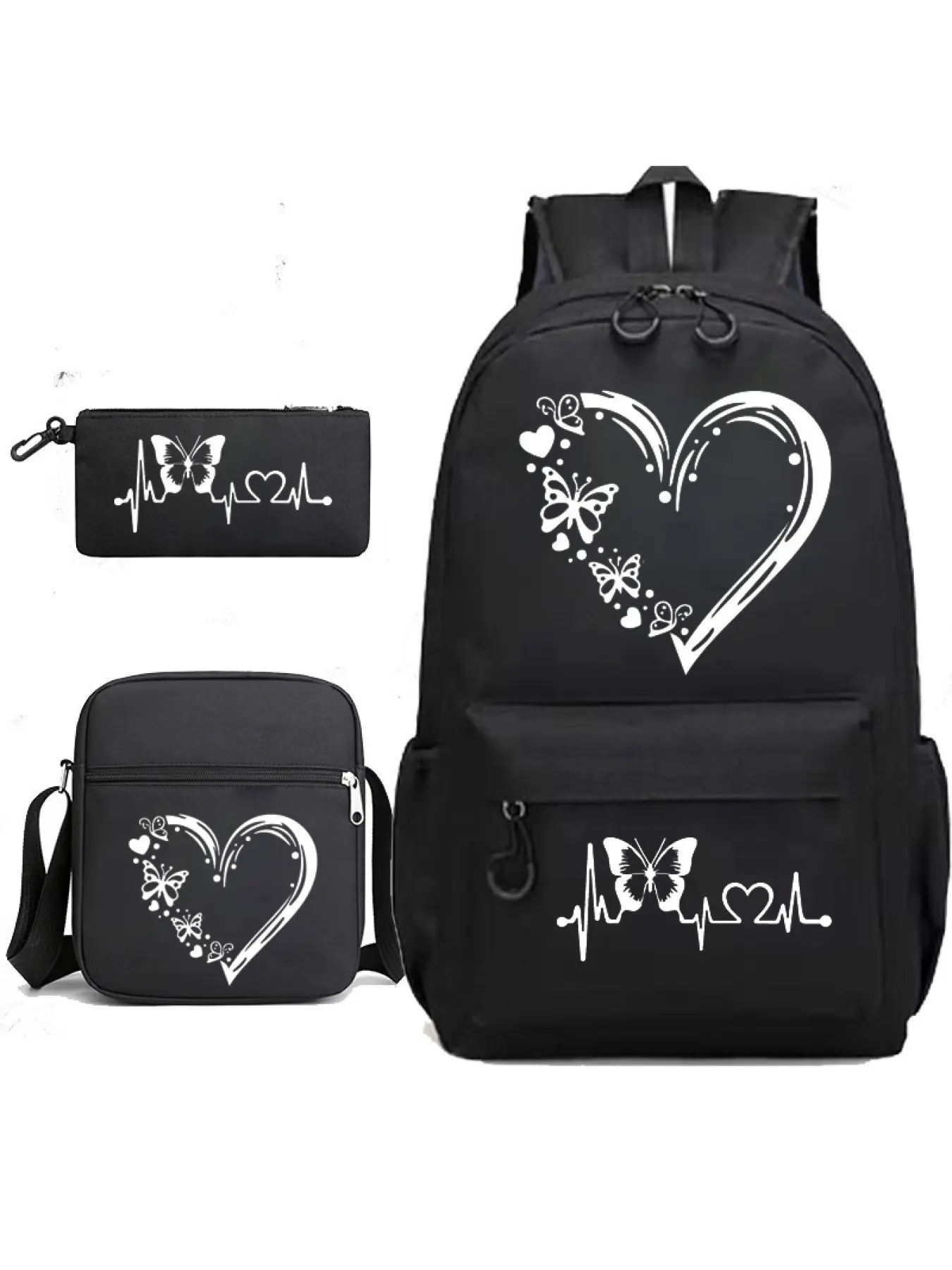 Backpack with Heart-Shaped bow Design, Perfect for Commuting, Personalized Gifts, Featuring Ample Storage And Adjustable Straps. This Trendy, Lightweight School Bag Is Ideal for Both Teens And Teenager. It Embodies a Street Cool Style, For Teenager