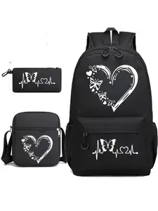 Backpack with Heart-Shaped bow Design, Perfect for Commuting, Personalized Gifts, Featuring Ample Storage And Adjustable Straps. This Trendy, Lightweight School Bag Is Ideal for Both Teens And Teenager. It Embodies a Street Cool Style, For Teenager