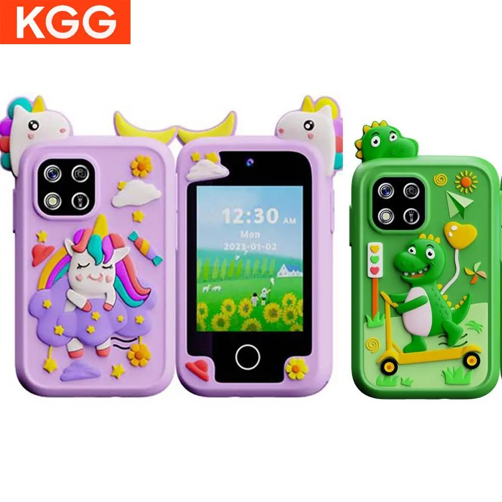 KGG Cartoon Unicorn & Dinosaur Pattern Phone, Cute Smartphone Toy with Camera & Games, Educational Learning Toy