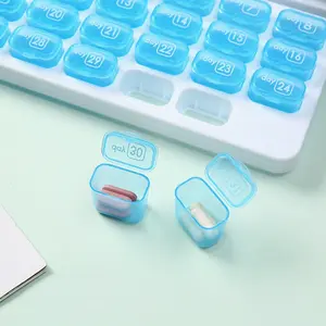 31-Day Monthly Pill Organizer - Food-Safe Plastic Planner with Detachable Daily Cases, Labeled Days 1-31, Color-Coded Morning-Night Dispenser for Home, Travel (Ideal for Birth Control, Vitamins, ADHD Meds)