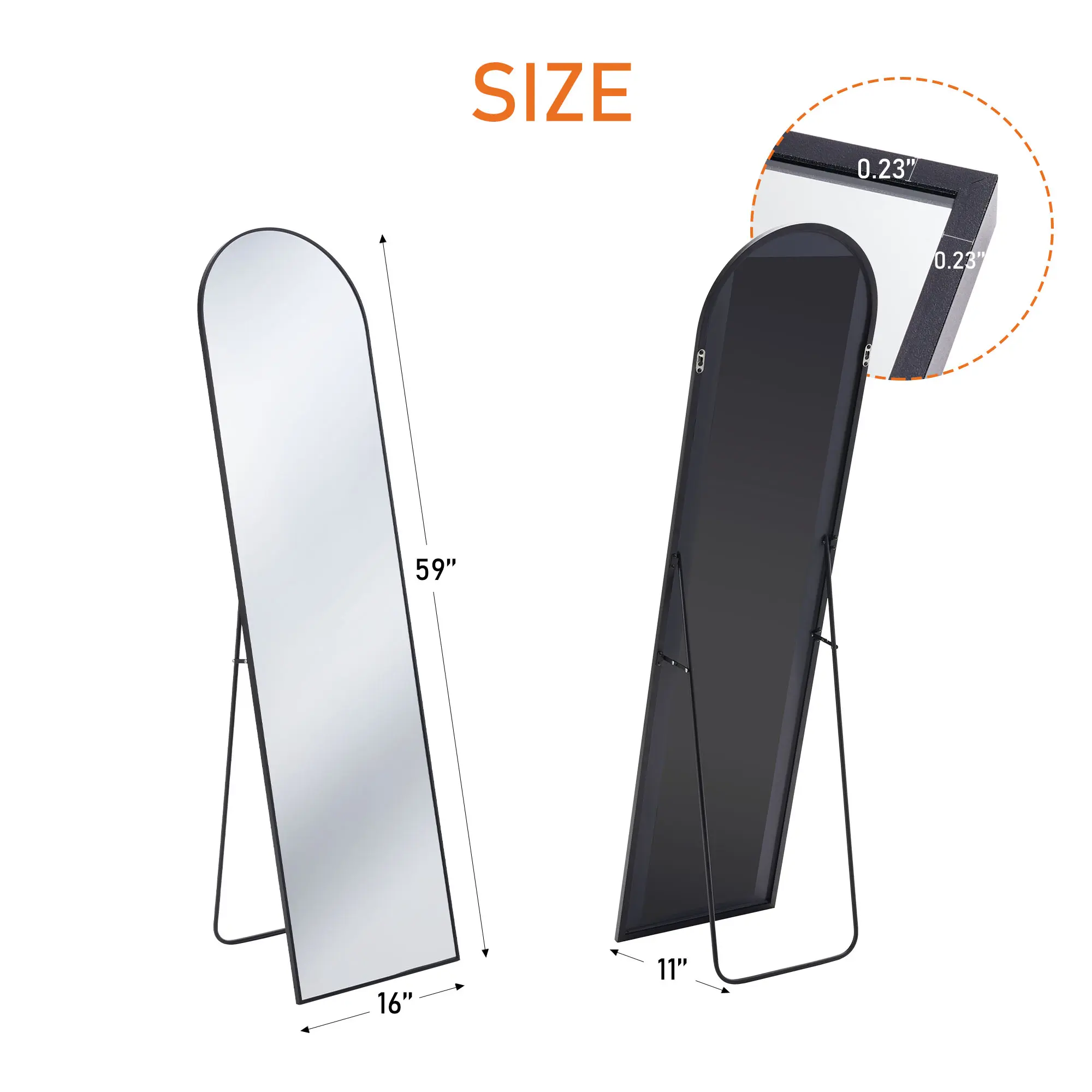 Black-arched, 16*59inch