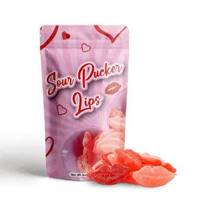 NY Spice Shop Sour Pucker Lips - Gummy Sour Candy -  Gummy Lips - Sweet & Tangy Jelly - Perfect Party Snack Candies, Valentine Holiday Gift wax  candy lips