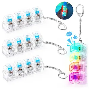 LED 4-in-1 Keyboard Fidget Keychain, Clicker Stress Relief Toy