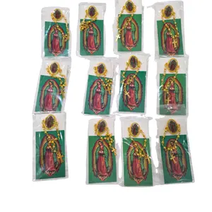 Guadalupe Pin with Small Rosary - Metal Material - Perfect for Religious Gifts and Devotions