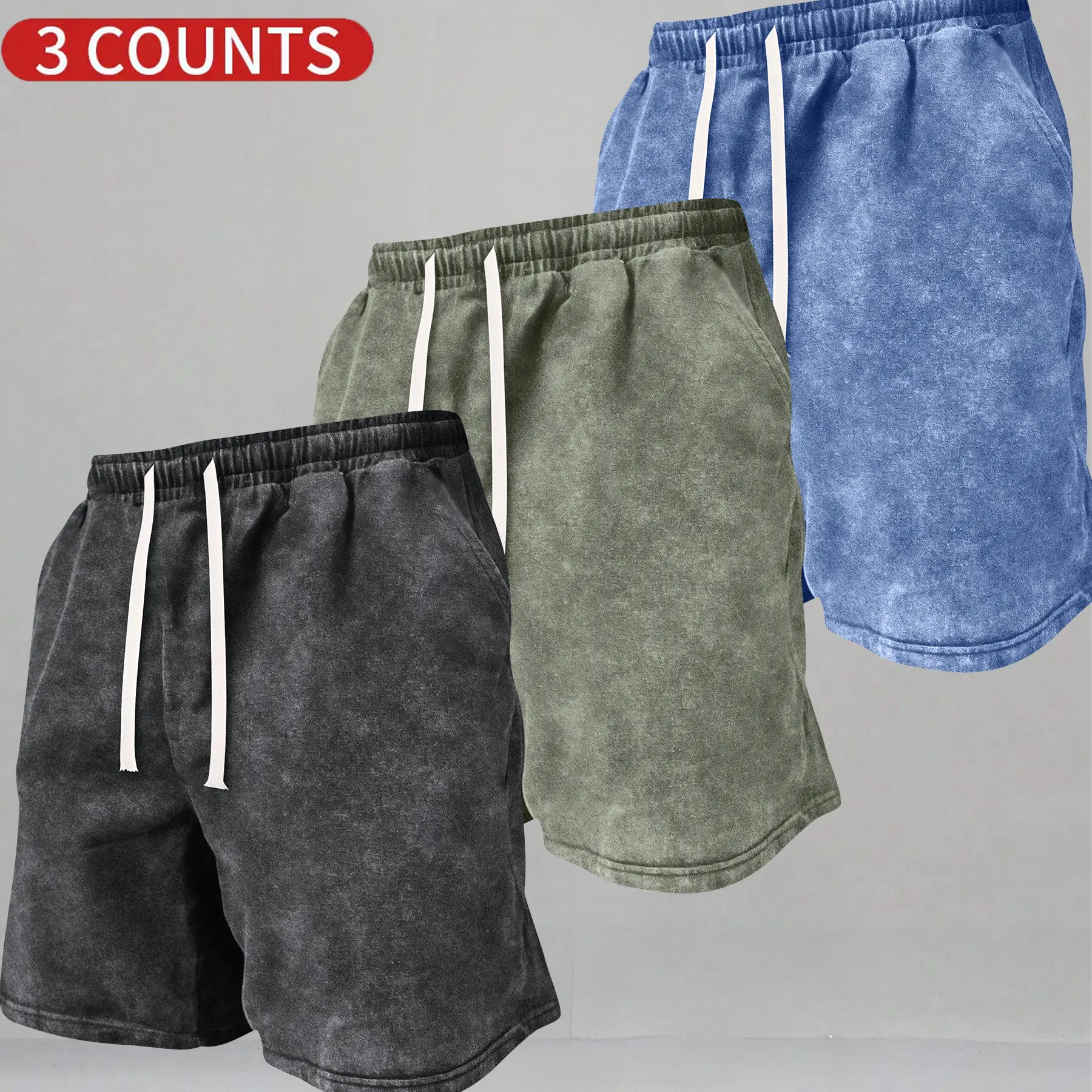 Men’s Vintage Washed Cotton Multi-Piece Short Set, Exclusive Y2K American Streetwear Unique Outfit, Soft, Lightweight & Breathable Skin-Friendly Fabric, Suitable for Surfing, Basketball & All Sports, Year-Round Wear, Premium Gift for Boyfriends