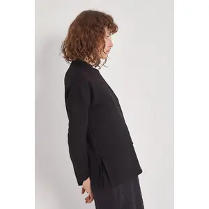 Side-Slit Modal Sweatshirt - Black