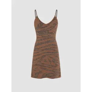 Cider [size 2-26] Sweetheart Zebra Stripe Knitted Mini Dress