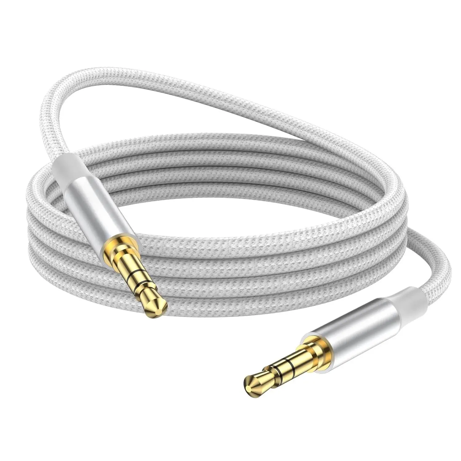 3.28FT/1Meter 3.5mm Audio Aux Jack  - Male to Male Nylon Braided Stereo Jack Cord for Phones, Headphones, Speakers, Tablets, PCs, Music Players and More
