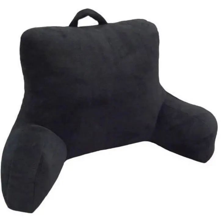 Micro Mink Plush Backrest Lounger Pillow in Rich Black Poly Micro Mink Micro Mink Plush Backrest Lounger Pillow in Rich Black Poly Micro Mink