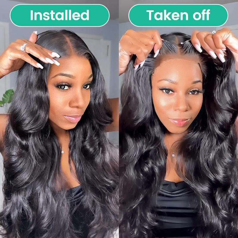 [30inch=$86] 5x5 Glueless Wig Body Wave 100% Human Hair Wigs Wear and Go Wigs Natural Black, 5x5 Pre-Cut HD Lace Closure Wig Pre-Plucked Hairline, Affordable Human Hair Wigs For Black Women