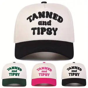 Unisex Letter Embroidered Patchwork Baseball Cap Outdoor Adjustable Sunscreen Leisure Hat Spring Autumn Travel Tourism Beach Vacation