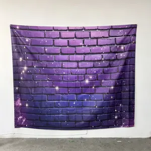 Purple Brick Wall Pattern Backdrop, 1 Count Photography Background Cloth, Indoor Backdrops, Indoor & Outdoor Background Decoration for Home & Office, Banners, Wall Hanging Backdrop