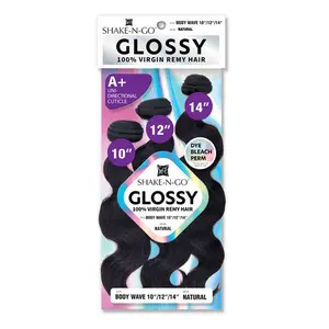 Shake-N-Go Virgin Remy Hair Weave Glossy 3 Bundles Body Wave