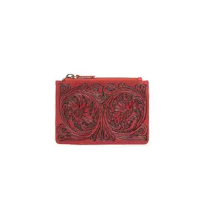 Bloom on the Range Credit Card Wallet in Scarlet