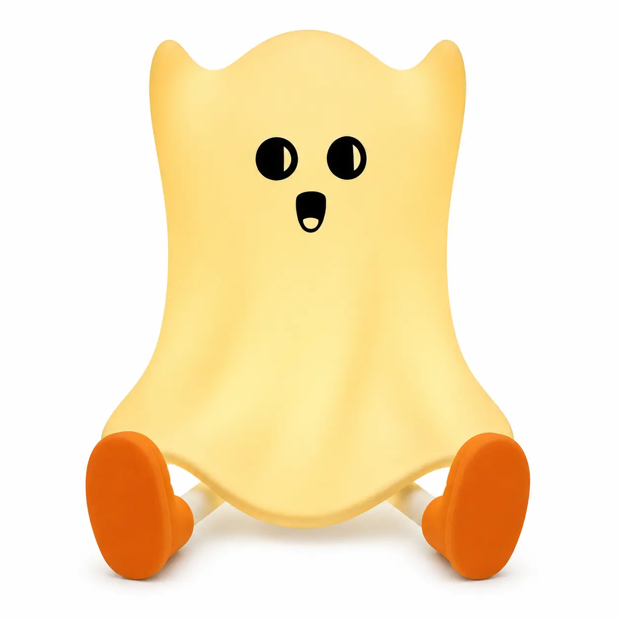 Cute Ghost Face Silicone Halloween Aesthetic Bedroom Lighting - USB Type-C Rechargeable Adjustable Night Lamp, 3-Level Dimming, 30-Min Timer, Warm Cozy Glow for Kids (3+ Years) Nursery Decor
