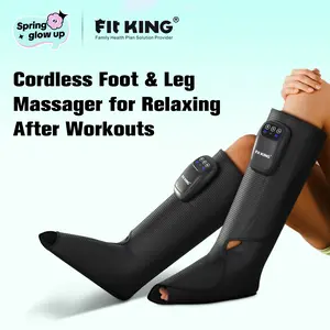 FIT KING Cordless Foot and Leg Massager with Rechargeable Massage Boots for Relaxing After Workouts - Perfect for Wellness Gifts