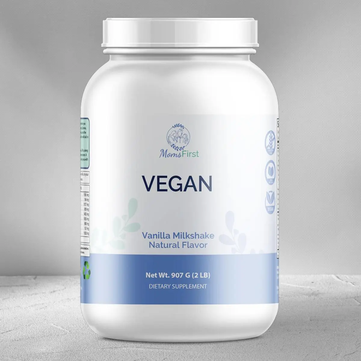 MonaFirst Vegan Protein Vanilla Milkshake High-Quality Plant-Based with MCT Oil & Antioxidants 907g Allergen-Free