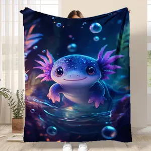 The adorable Asolot (Mexican salamander) is an ideal gift for anime enthusiasts and adults. Featuring charming Asolot patterns, it is soft and warm, a large-sized bed blanket.
