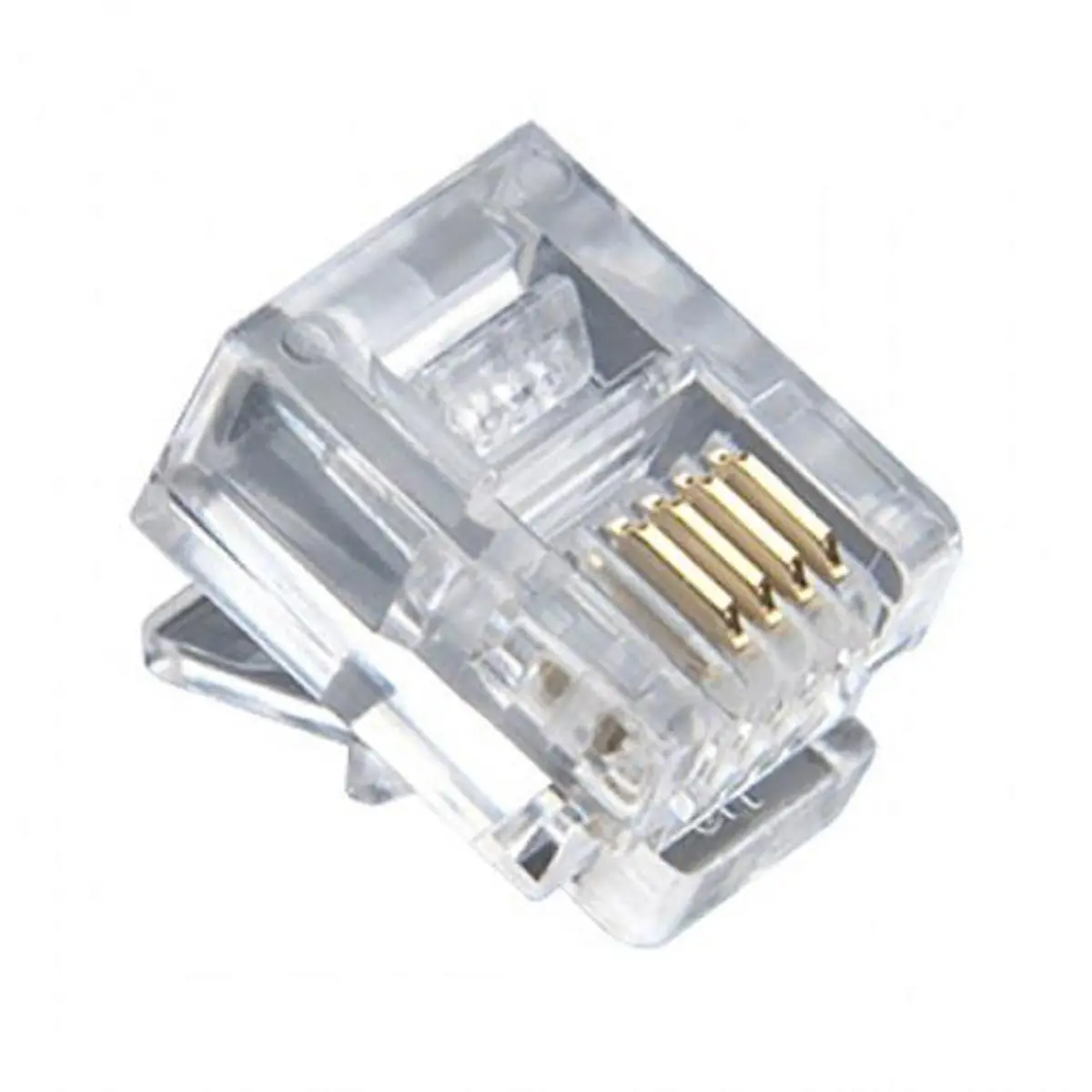 Platinum Tools RJ11 Modular Plugs - 6P4C Design, Flat-Stranded Standard Modular Form, 500-Pack (Bag), for Installers/DIY, Routers/Hubs, Secure Connects, Standard Plug