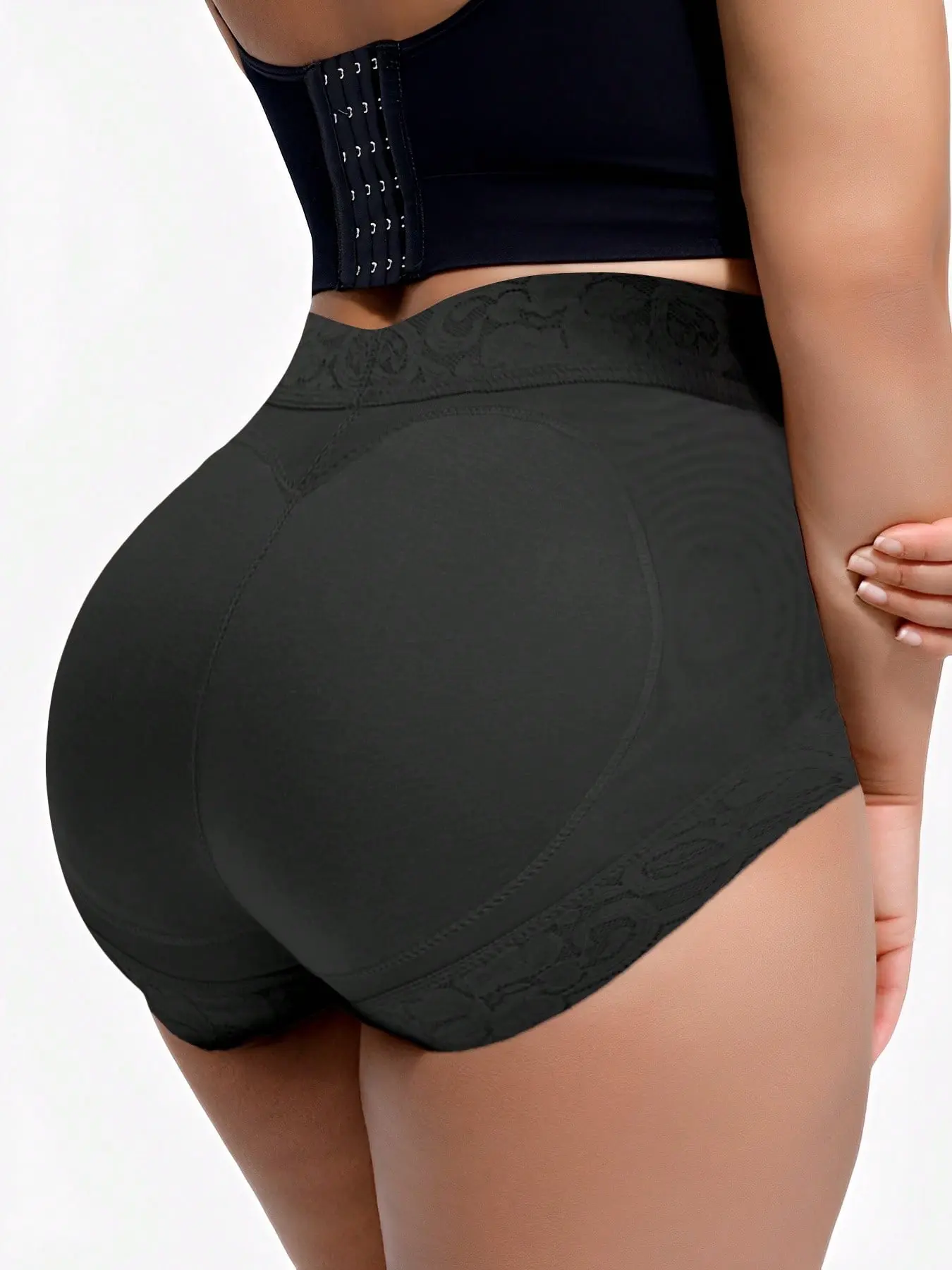 Women High Waist Lace Sculpting Shapewear Shorts, Tummy Control Butt Lifting Smooth Body Shaper Underwear