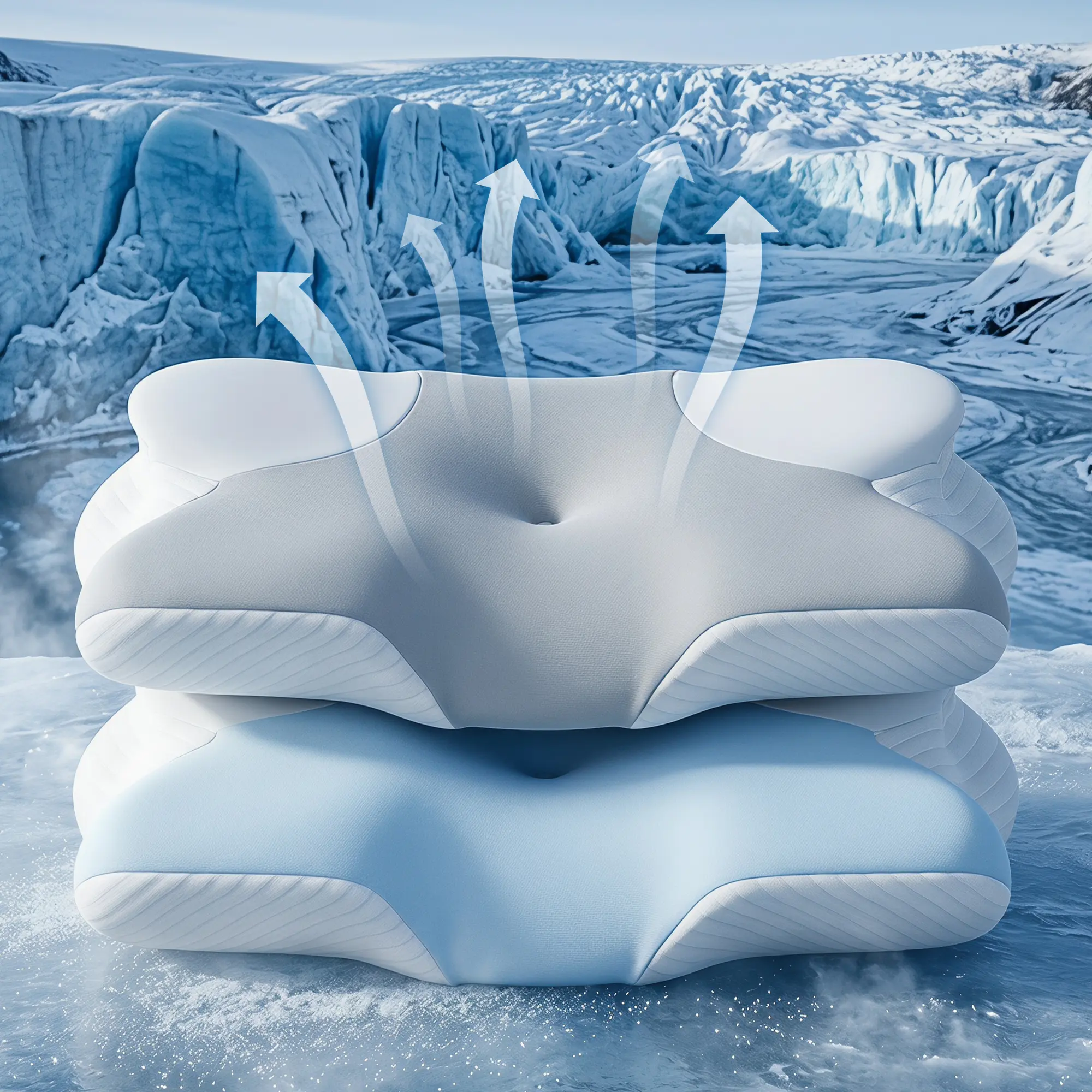 Cooling Memory Foam Pillow for Neck Support,1 Pack Ergonomic Contour Cervical Pillow with Cool-Touch Cover, Slow-Rebound Bed Pillow for Side, Back & Stomach Sleepers