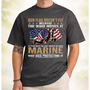 Retro USA Pride Marine Graphic Shirt | Vintage American Flag Military Top | Breathable USMC Pride Apparel | Men's Veteran Gift