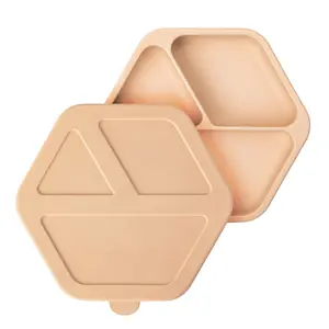 Toddler Suction Plates Set with Lid – Silicone Divided Baby Plate | BPA-Free, Microwave & Dishwasher Safe, Mess-Free Feeding