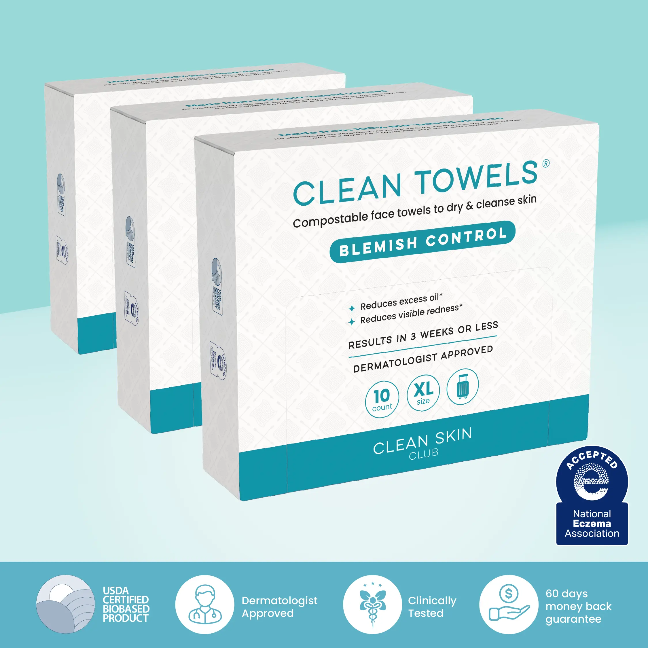 Clean Towels® Blemish Control Travel - 3 pack