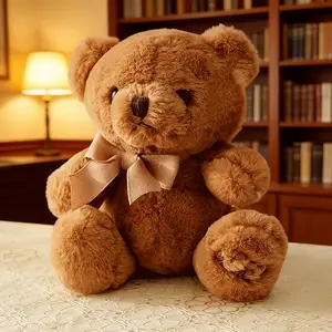 Adorable Hug Bear Plush Toy - Realistic Soft Stuffed Animal Doll Heartwarming Gift in White & Brown Colors Perfect for Holidays Birthdays Home Decor