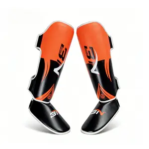 BN Heavy Duty Shin Guards for Adults, Muay Thai Sanda Leg Protectors, Children Taekwondo Integrated Calf Support