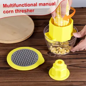 1pc 4-in-1 Corn Kernel Remover Tool, Multifunctional Corn Peeler & Vegetable Fruit Peeler with Ginger Grater
