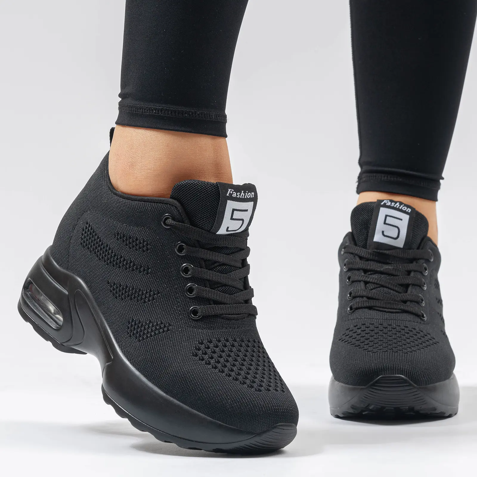 Sosenfer Women's Athletic Sneakers, Casual Geometric Fabric Low Top Trainers, Breathable Lightweight Lace-Up Footwear for All Seasons, Walking Shoes, Female Shoes, Active Casual Trainers, Casual Wear