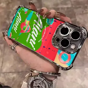 Alani Energy Drink Trendy Protection Pattern Tough Electroplated TPU Casing For iphone 16 15 14 13 12 11 X XS PRO PLUS MAX Four Corners Anti-Fall Transparent Soft Silicone Gift Shockproof Protection Anti-Drop Protective Protector Phone Cases Shell Cover