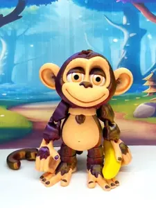 3D Printed Articulated Monkey Fidget Toy, 5" Articulated Posable, Hangable Monkey, Stands on Its Own for Fun Poses and Display, Executive Desk Toy, Fidget Toy 3D Printed in USA
