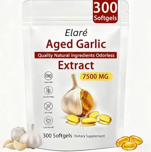 ELARE Aged Garlic Extract - 7500mg Odorless Per Servings, Potent Antioxidant Supplement, Immune Support, Vegetarian, All-Natural, Non-GMO, 300 Softgels
