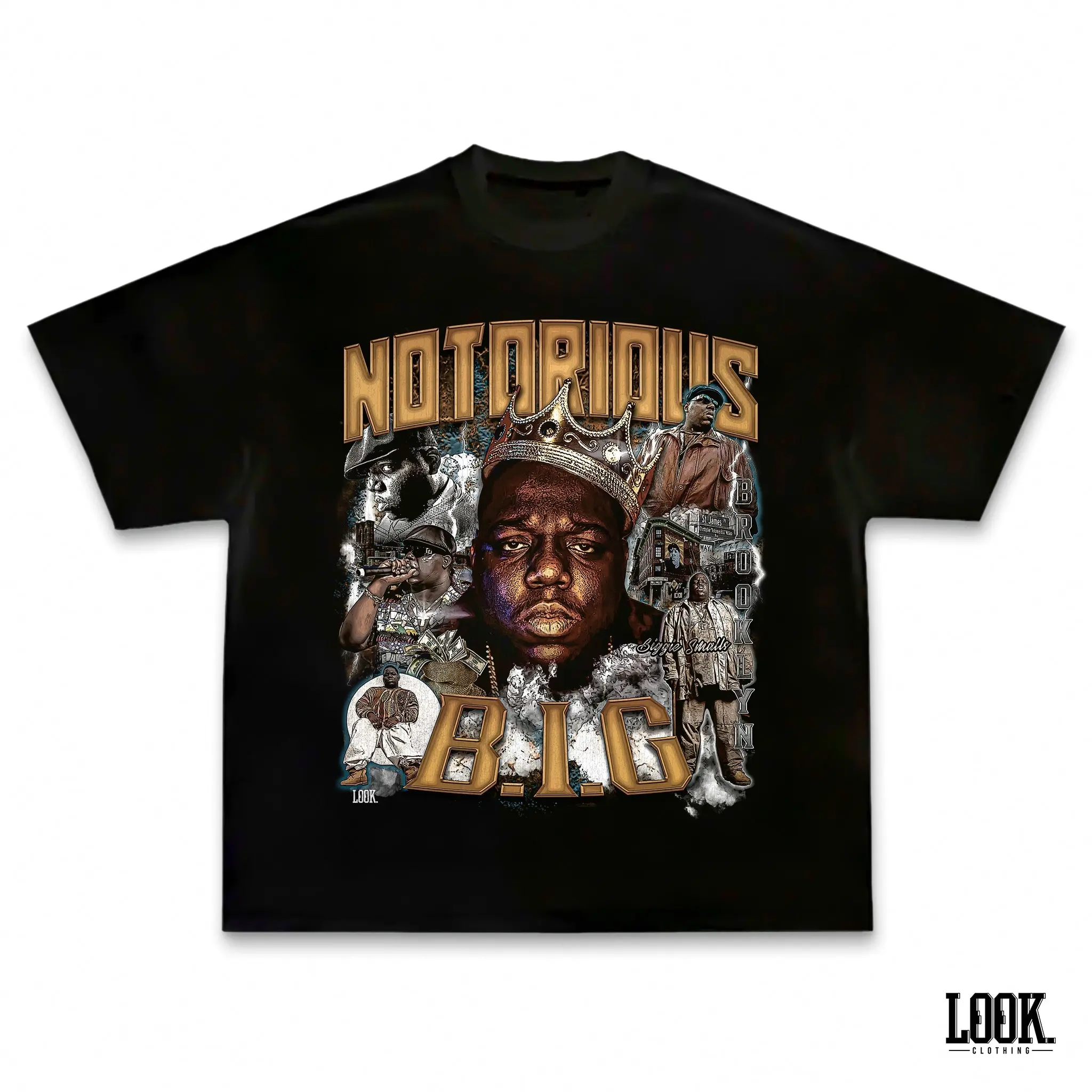 Notorious B.I.G. Crown T-Shirt, Biggie Smalls Graphic Tee, Vintage Hip Hop Legend Shirt, Rap Music Fan Apparel