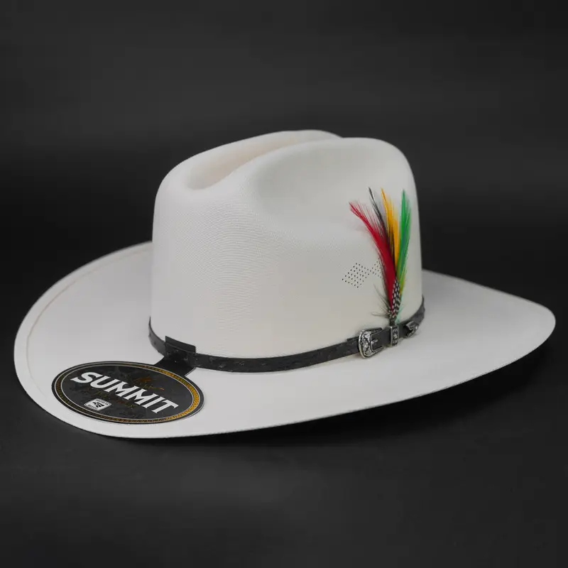 Summit Lona Chaparral 50X Cowboy Hat x3.5" Brim Short Crown 4.5" Estilo Sinaloa Toquilla Negra