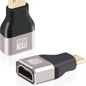 HDMI Adapter 8k@60hz/4K@120hz, Gold-Plated Connectors, Alloy Housing, 48gbps HDMI 2.1, Compatible with Cameras, Tablets, Laptops, Tvs, Monitors, Projectors