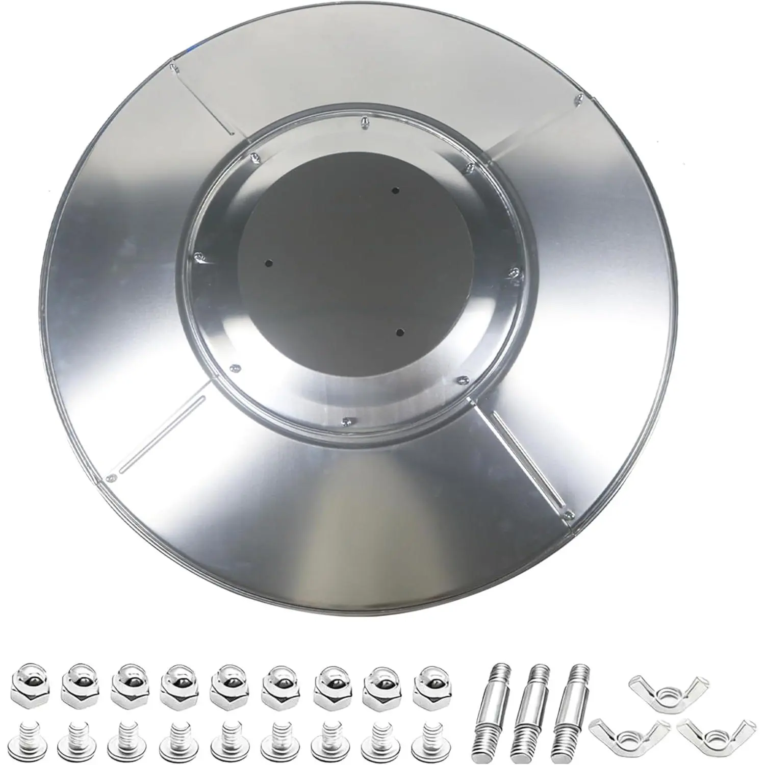 Patio Heater Reflector Shield, Propane Outdoor Heater Replacement Parts, Aluminum Patio Heater Parts, Heat Reflector Shield - Top Dome(3-Hole Mount,33" Diameter Round)
