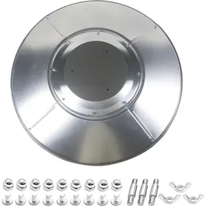 Patio Heater Reflector Shield, Propane Outdoor Heater Replacement Parts, Aluminum Patio Heater Parts, Heat Reflector Shield - Top Dome(3-Hole Mount,33" Diameter Round)