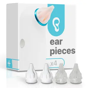 Whisper Ear Pieces | USA | 4 Replacement Ear Pieces for The Whisper Ear Dryer + Storage Case | Combat Annoying Swimmers Ear & Remove Stuck Water from Ears with Warm Gentle Air