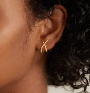 Dearmay Gold Earrings for Women Silver earrings X-shaped earrings Fashion Styling Gifts for Girls