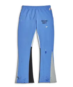 Gallery Department GD Logo Paint Splatter Flare Sweatpants Royal Blue Black Multi