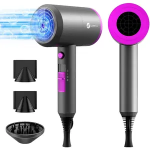 Professional Ionic Hair Dryer, Powerful 1800W Fast Drying Low Noise Blow Dryer with 2 Concentrator Nozzle 1 Diffuser Attachments for Home Salon Travel slopehill slopehill