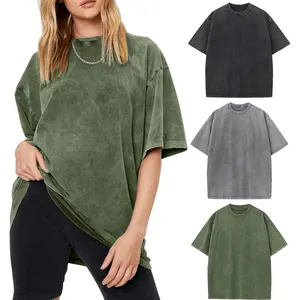3 Pack Unisex Oversized T Shirts Acid Washed 100% Cotton Tees Vintage Baggy Loose Fit Streetwear Workout Tops, Comfy Gym Casual Short-Sleeves